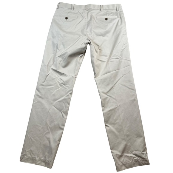 Brooks Brothers Milano Advantage Chino Mens 33x32 Beige Slim Fit Cotton Pants - Picture 3 of 8